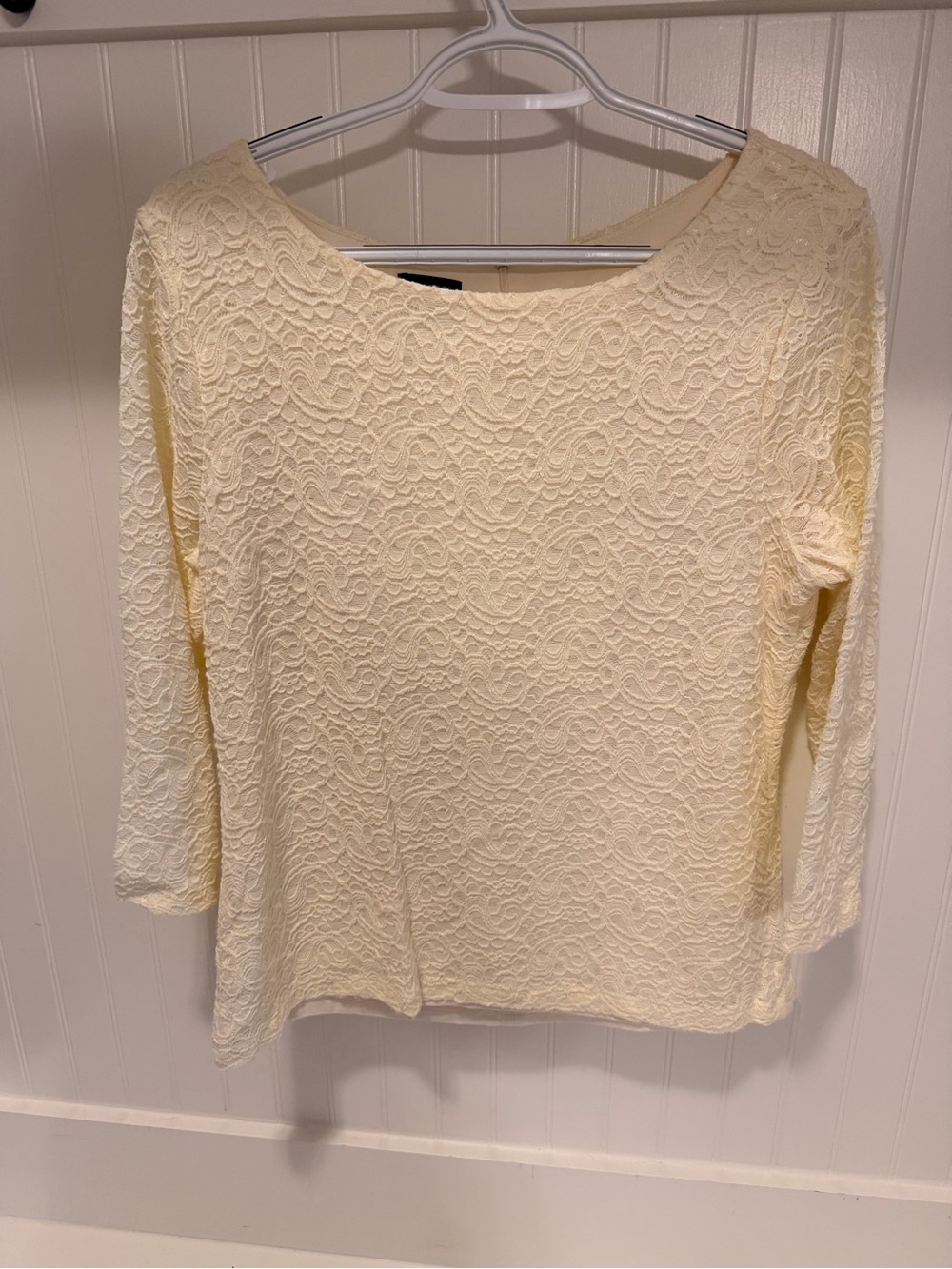 Talbots Lace-Textured Women's Top in Soft Cream. M